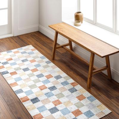 Livabliss Lillian Machine Washable Checkered Area Rug