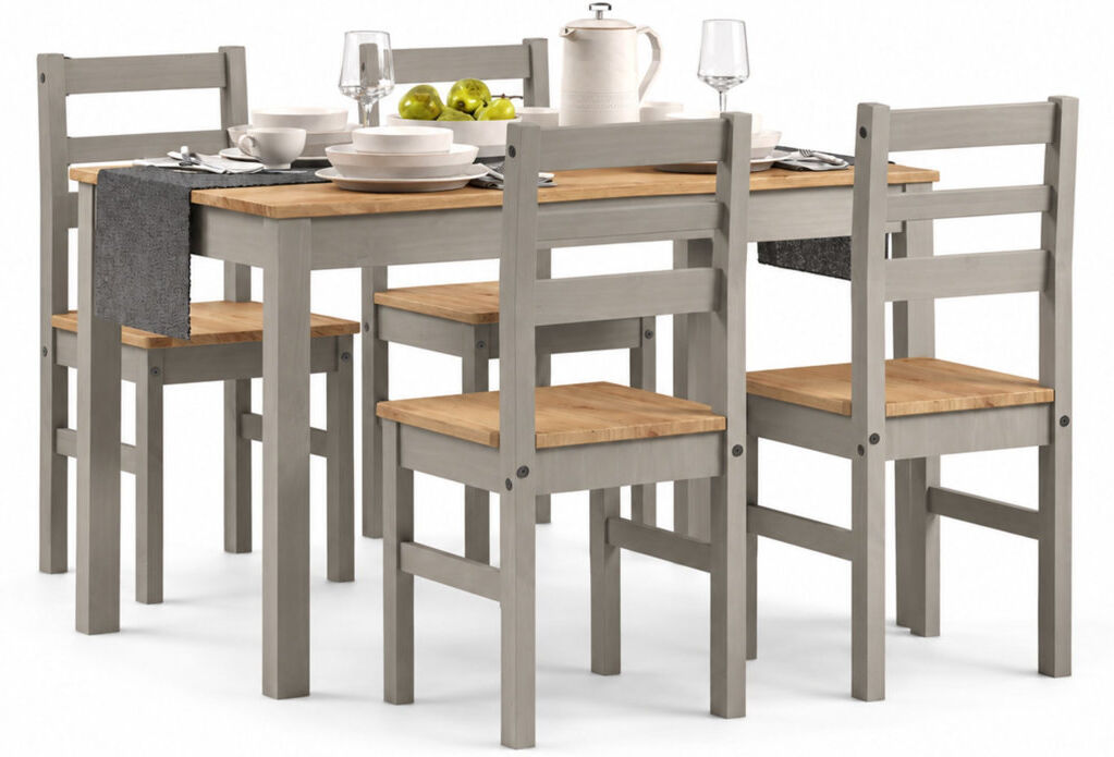 Core Products Corona Linea 4 - Person Pine Solid Wood Dining Set Brown 4