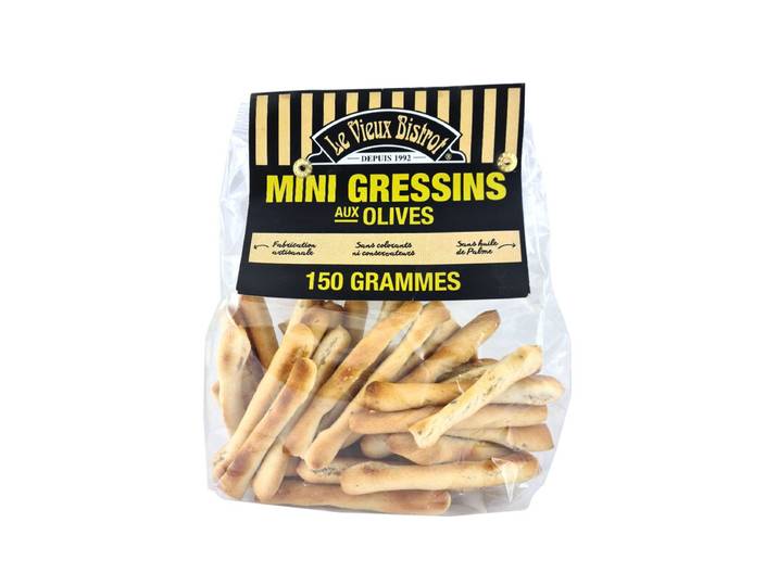 LE VIEUX BISTROT Gressins Mini aux Olives le sachet de 150g