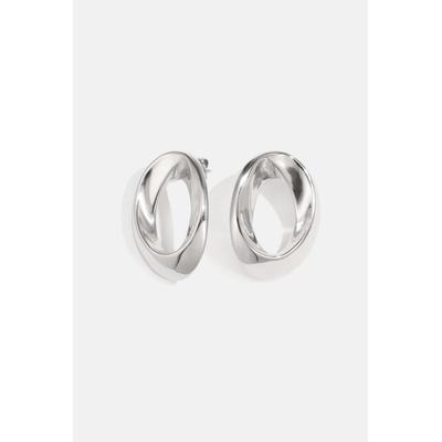 Paar Ohrstecker ADELIA´S "LIVAYA Ohrringe Ohrstecker in Kreisform aus Edelstahl", Damen, Gr. Damen, Edelstahl, silber (silberfarben), Ohrringe, Stylisch akzentuiert durch die geschwungene offene Ovalform