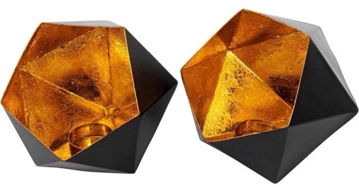 Set van 2 Grote Diamant Kaarsenhouders voor Pilaar- en Tealights