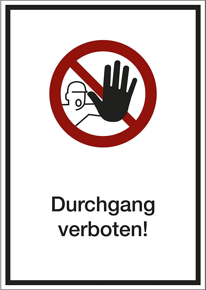 kaiserkraft Kombizusatzschild mit Text für Verbotszeichen, Durchgang verboten, VE 10 Stk, Folie, LxHxT 210 x 297 x 0,1 mm