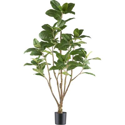 Kunstbaum CREATIV GREEN "Ficus moclame", grün, H:115cm, Kunststoff, Kunstpflanzen, mit detailgetreuem Blattwerk