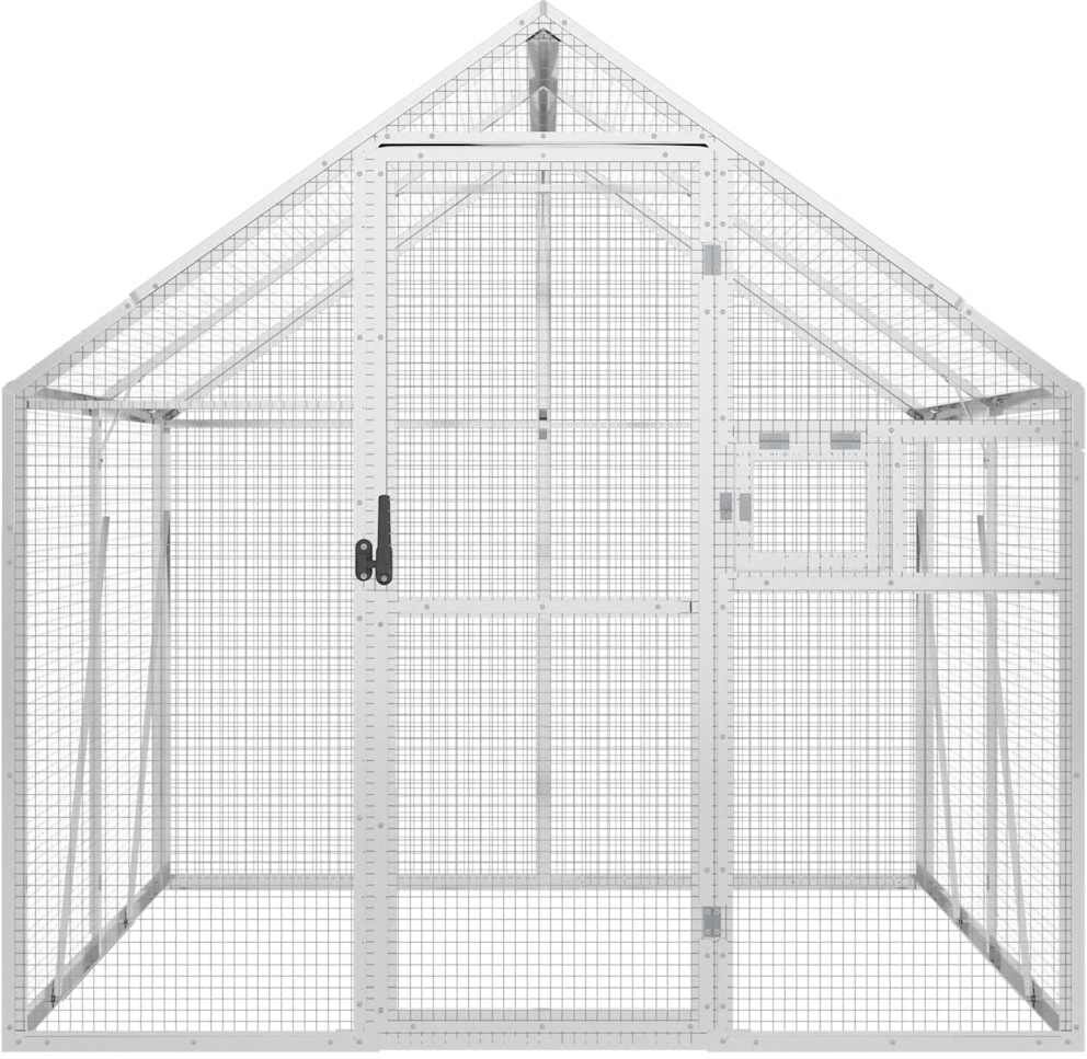 vidaXL Pajarera de aluminio color plateado 1,79x2x1,85 m Plateado
