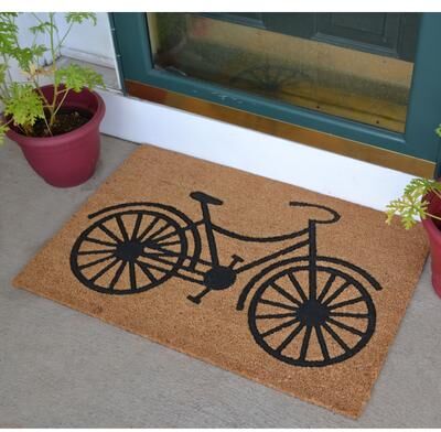 Imports Decor Embossed Coir Bicycle Outdoor Door Mat - Door Mat