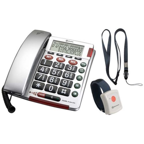 amplicomms BIGTel 50 Alarm plus, Grosstastentelefon Dark Grey