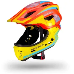 Rockbros Kinder Fahrradhelm mit Kinnschutz Gelb / Orange M