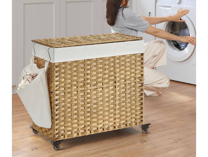 Panier linge Canadilles 66 x 66 x 33cm Beige