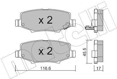 Metelli Bremsbelagsatz, Scheibenbremse 22-0863-0 Für Jeep