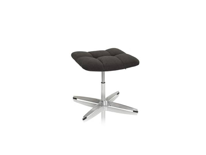 hjh OFFICE 671005 Retro Hocker SARANTO Stoff Schwarz Home-Office Sitzhocker Polsterhocker, höhenverstellbar