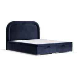 POLSTERBETT Harmony mit Stauraum 180/200 cm Marineblau im Uttario Stoff