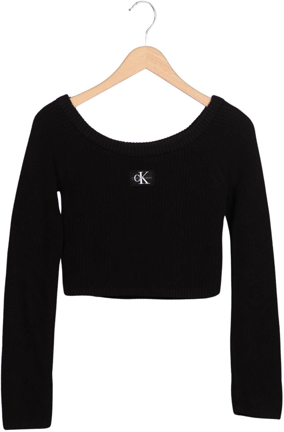Calvin Klein Jeans Damen Pullover, Schwarz, Gr. S, Baumwolle - Second Hand