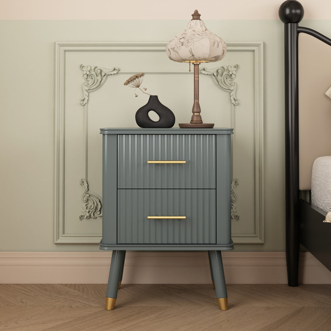 Fairmont Park Shruti 45cm W Bedside Table Grey 60cm H X 45cm W X 36cm D