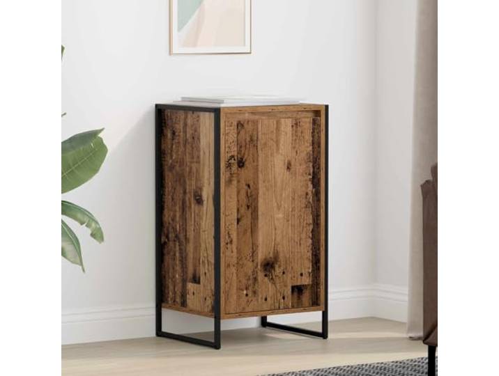HEFZGDB Modernes Sideboard mit Stahlbeinen für Wohnzimmer - Stabiles mit internen Regalen und Fächern zur Aufbewahrung für Deko und Bücher - Funktionales Industrie-Sideboard