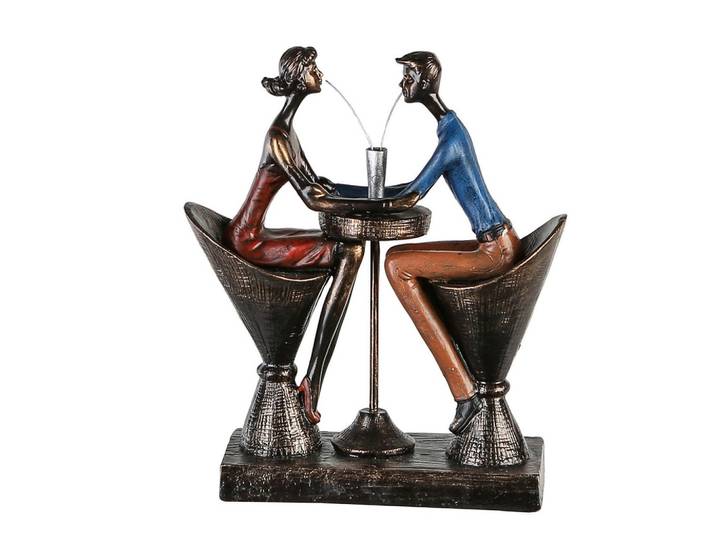Skulptur Bronzefarben/Bunt