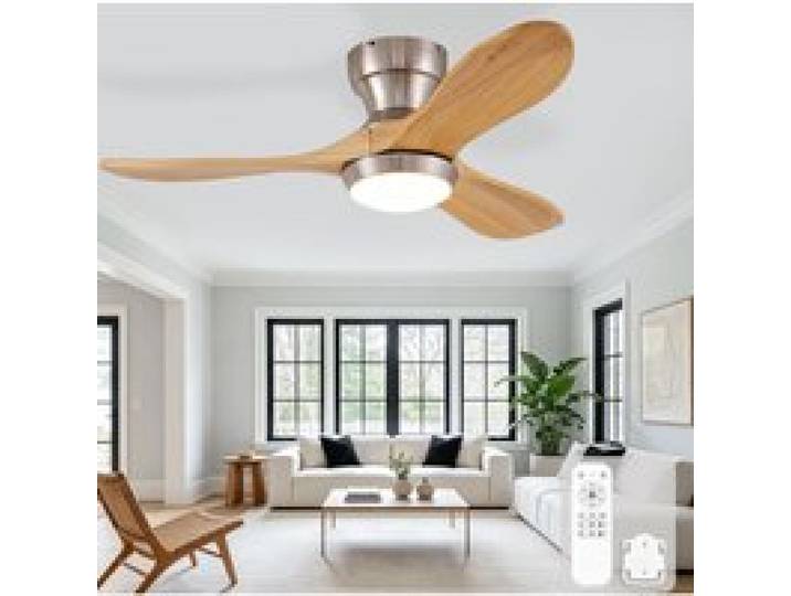 VUENOR ventilateur de plafond 90 cm avec LED télécommande 3 pales en bois