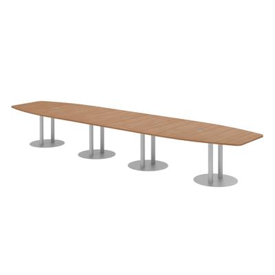 bümö Konferenztisch XXL KT52 in Nussbaum Säule in Silber
