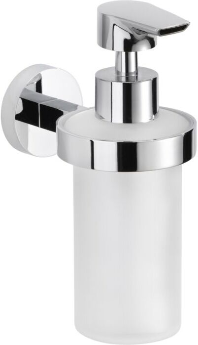 Nie wieder Bohren nwb Seifenspender  satiniertes Glas, Ø 75mm, chrom