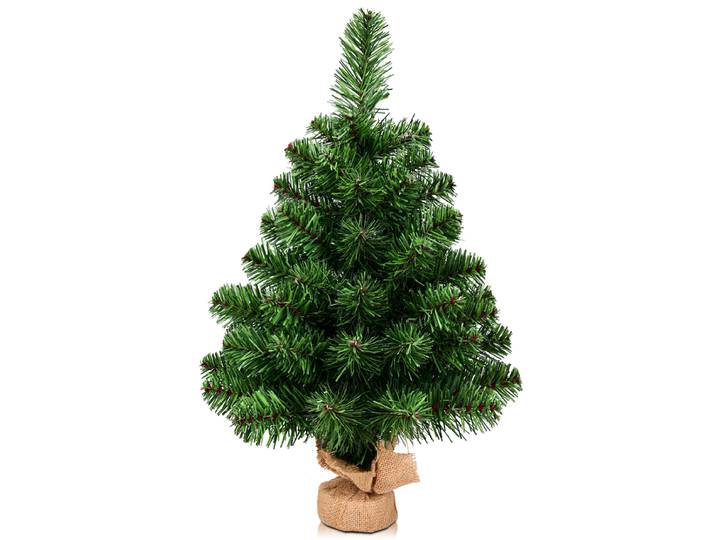 60cm Kunstkerstboom Dennenboom met Cementbasis Kerstboom PVC-Naalden Kunstboom voor Kerstmis Groen