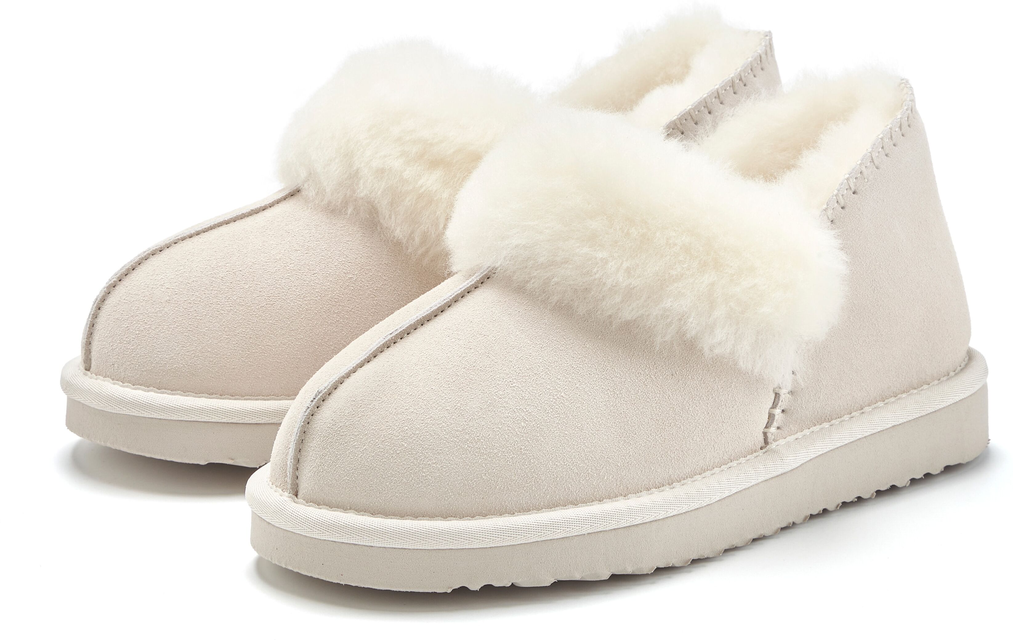 Hausschuh "Plüsch Hausschuh, Pantolette, Pantoffel, Homeslippers", Damen, Gr. 36, beige, Obermaterial: 100% Rindsleder. Decksohle: 100% Lammfell. Futter: 100% Lammfell. Laufsohle: 100% Synthetik, VIVANCE DREAMS BY LASCANA, unifarben, Schuhe Hausschuh, mit
