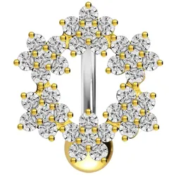 Titan Bananabell mit 925er Silber-Design BLUMENKRANZ