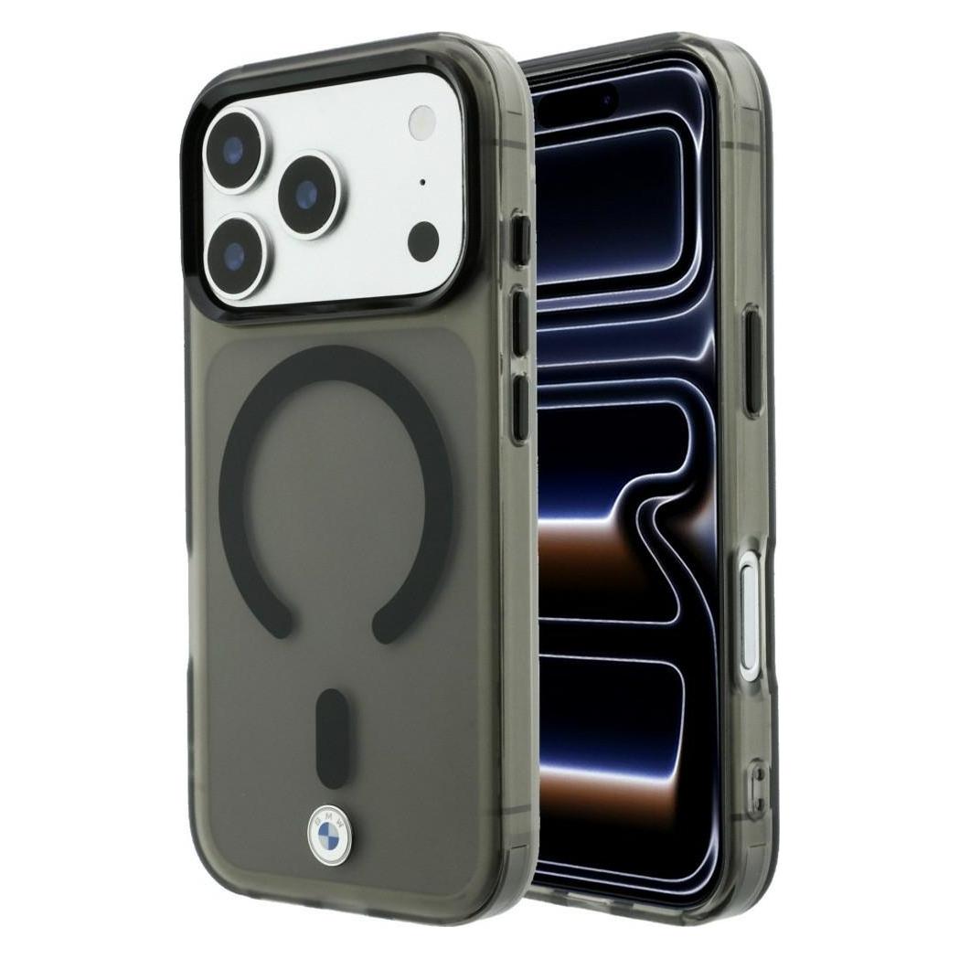 BMW Case Sign Frosted IML & Metal Logo MagSafe for iPhone 18 Pro / 17 Pro gray (Apple iPhone 17 Pro, Apple iPhone 18 Pro) (BMW001310)