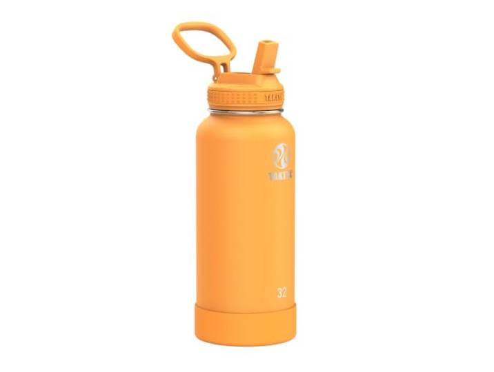 Takeya Actives Wasserflasche mit Strohhalmdeckel – langlebige und pflegeleichte Wasserflasche mit Edelstahlisolierung – BPA-freier Deckel mit Tragegriff und Strohhalm