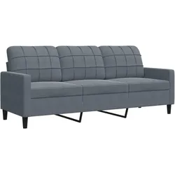 vidaXL 3-Sitzer-Sofa Dunkelgrau 180 cm Samt