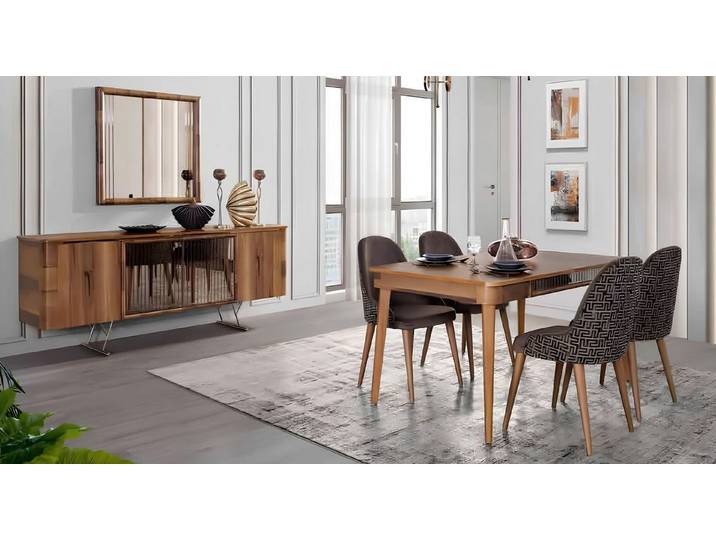 Xlmoebel Essgruppe Esszimmer Set 7tlg. mit Esstisch und 6 Stühlen, (Essgruppe, 7-tlg., Esszimmer Set 7tlg), Made in Europa