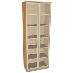 fm Büromöbel Aktenschrank »Oldenburg« 6 OH klare Acrylglastüren braun, 80x222.1x44.2 cm