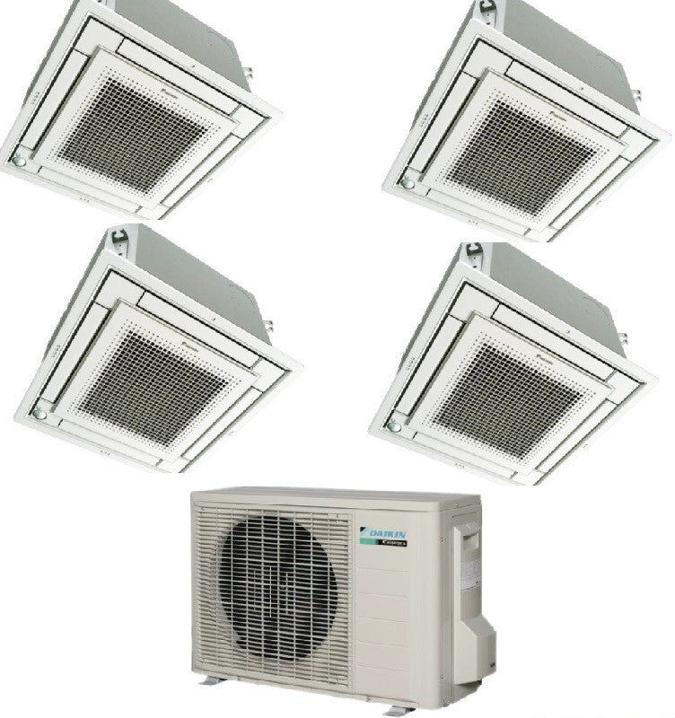 Daikin Condizionatore Climatizzatore Quadri Split a Cassetta R-32 12000+12000+12000+12000 BTU +4MXM80M Comando a Filo + Griglia
