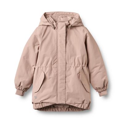 Funktionsjacke WHEAT "Jacket Tove Tech", Mädchen, Gr. 104, rosa (1135 dry rose), Web, Obermaterial: 100% Nylon, unifarben, normal, Rippstrickbündchen, Jacken Funktionsjacke, Kunstfaser, wasserdicht, atmungsaktiv und leicht wattiert
