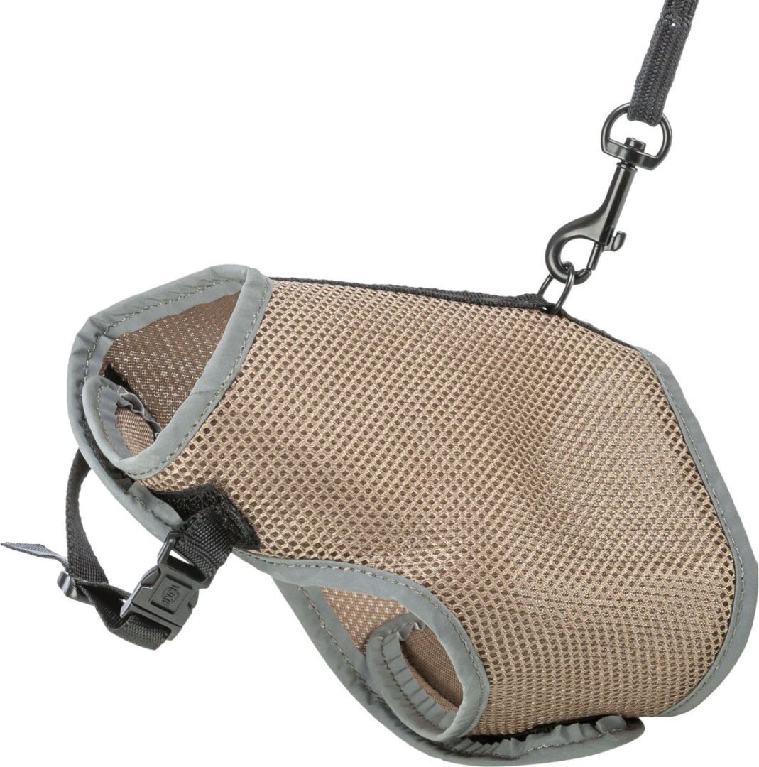 TRIXIE Softgeschirr mit Leine, taupe