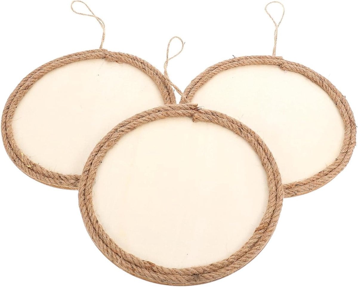 Set van 3 beige houten fotolijsten voor decoratie
