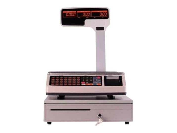 Supermarkt-Registrierkassenwaage, Obst Und Gemüse Integriert, Praktisch Unterstützt Gewichtsakkumulation, Scanakkumulation und Drucken(Scale+Bluetooth APP+Cash Box)