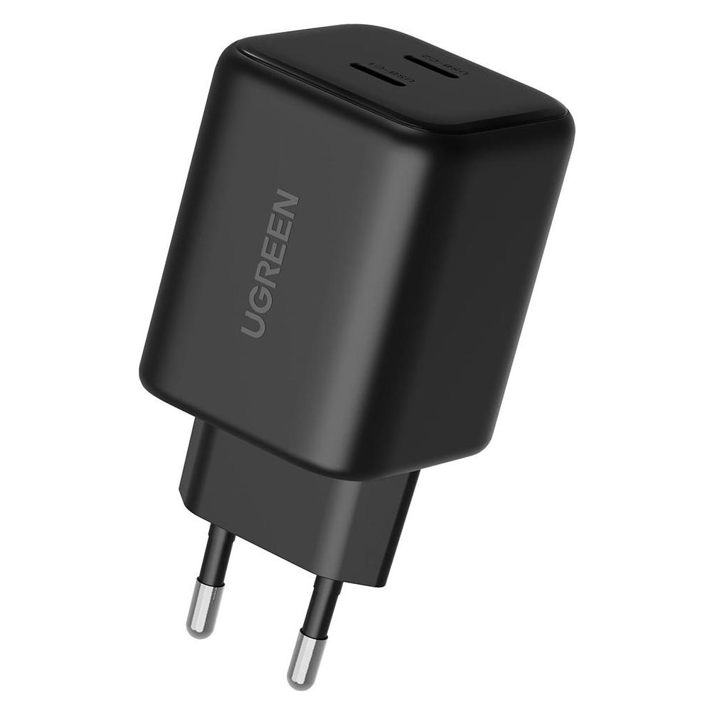 Ugreen - Wall Charger X526 (65058) - 2x USB-C, GaN, Fast Charger, 45W - Black (45 W, 2 Ports) (65058)