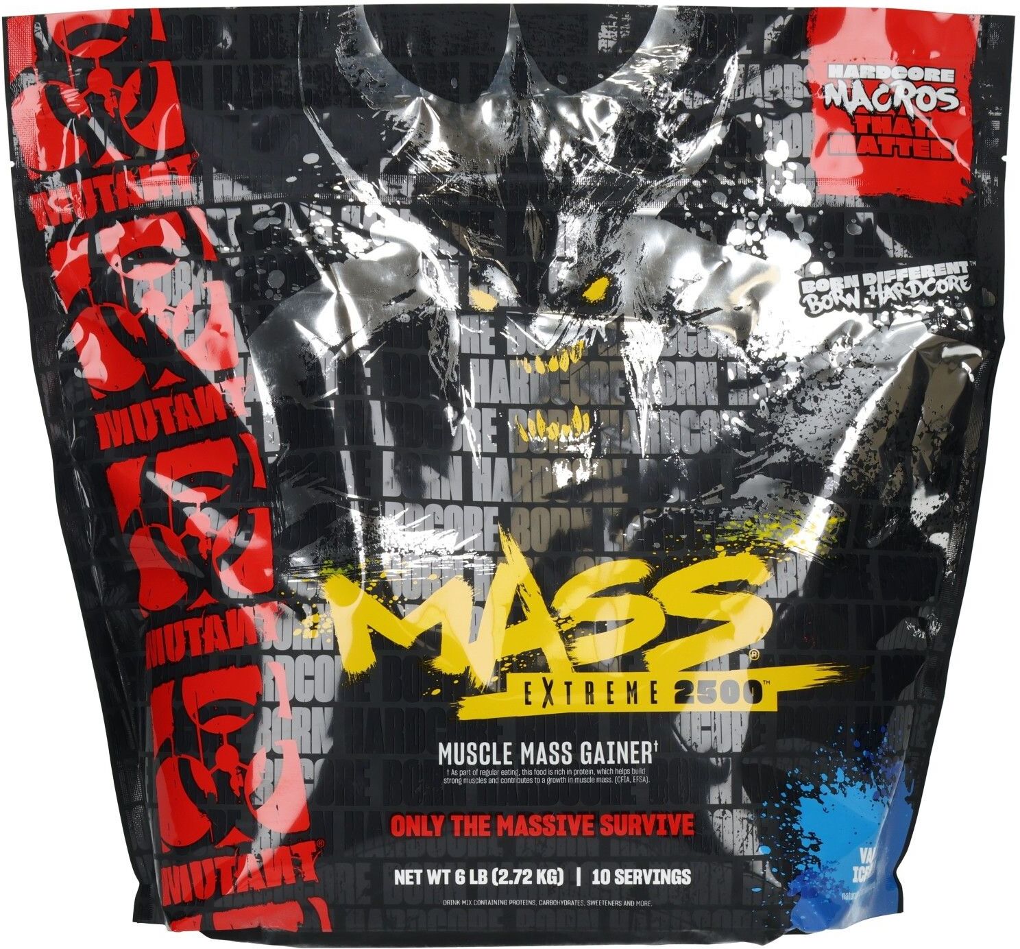 No Brand Mutant Mass Extreme 2500 (6lbs) Vanilla Ice Cream 2720 g Pulver