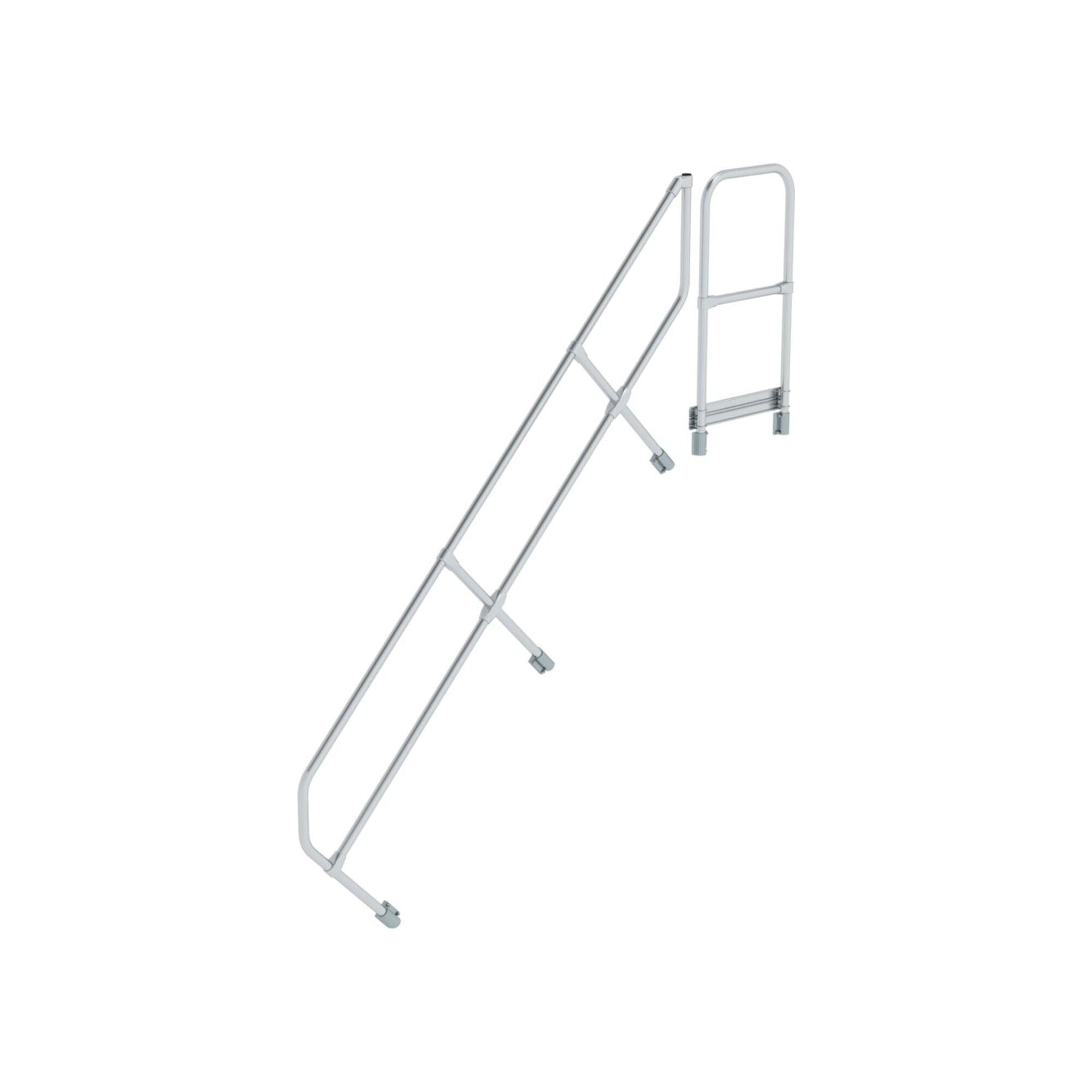 MUNK zweiter Handlauf Aluminium-Treppe mit Plattform 45° 9 Stufen (600509)