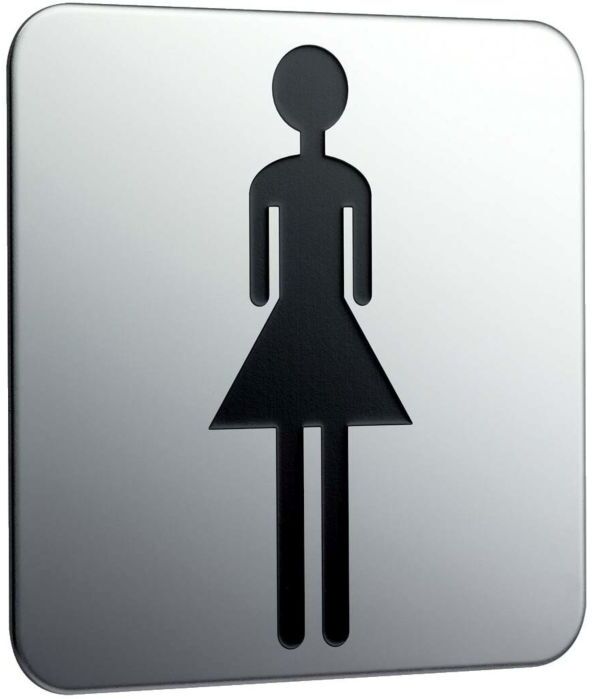Emco Türschild System 2 357600002 chrom, Aufschrift Damen