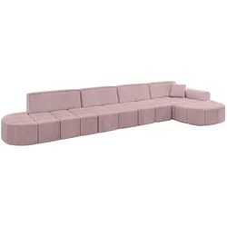 ECKSOFA Ottomane Rechts LIVO-L3 - 422x173x79,5 cm Rosa