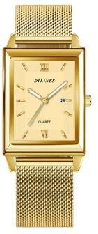 Uplifted Goods Luxury Fashion Gold Stainless Steel Wristwatch gold