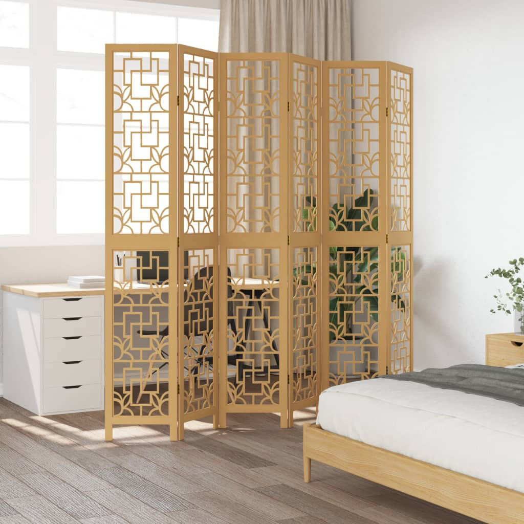 Latitude Vive Chassidi Solid Wood Accent Room Divider Brown 220cm H x 215cm W