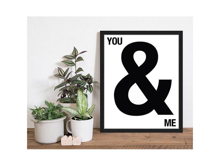 Tableau déco You and Me Cadre : hêtre massif verni Revêtement : plexiglas Noir 43 x 53cm