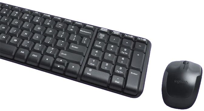 Teclado + Rato Logitech MK220 Sem Fios Wireless, Preto, Novo