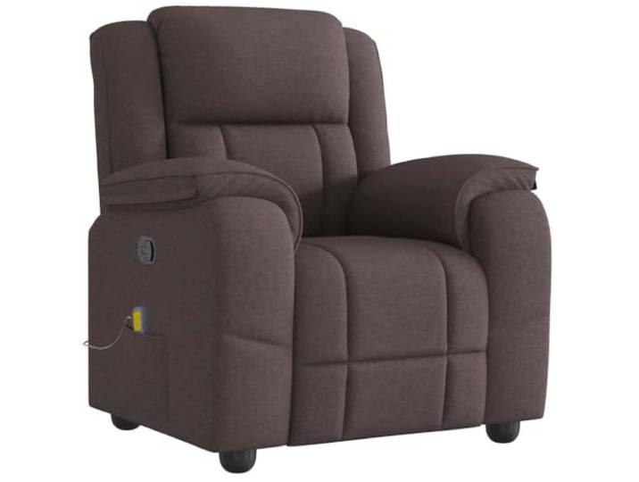Massagesessel, neigbar, dunkelbraun, aus Stoff mit Vibration Atmungsaktives Gewebe, Seitentasche, robuster Rahmen, gezielte Massage, schlichtes Design