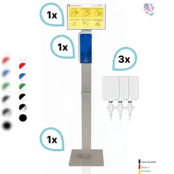 Blanc HYGIENIC SET: Desinfektionsspender SENSOR Cosmos +Bodenständer Edelstahl +Infotafel +3x 1-Liter Hautdesinfektion +prof. Hygieneplan