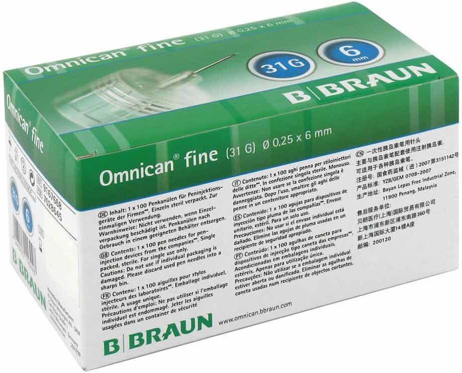 Omnican fine Pen Kanüle 31g 0,25x6mm