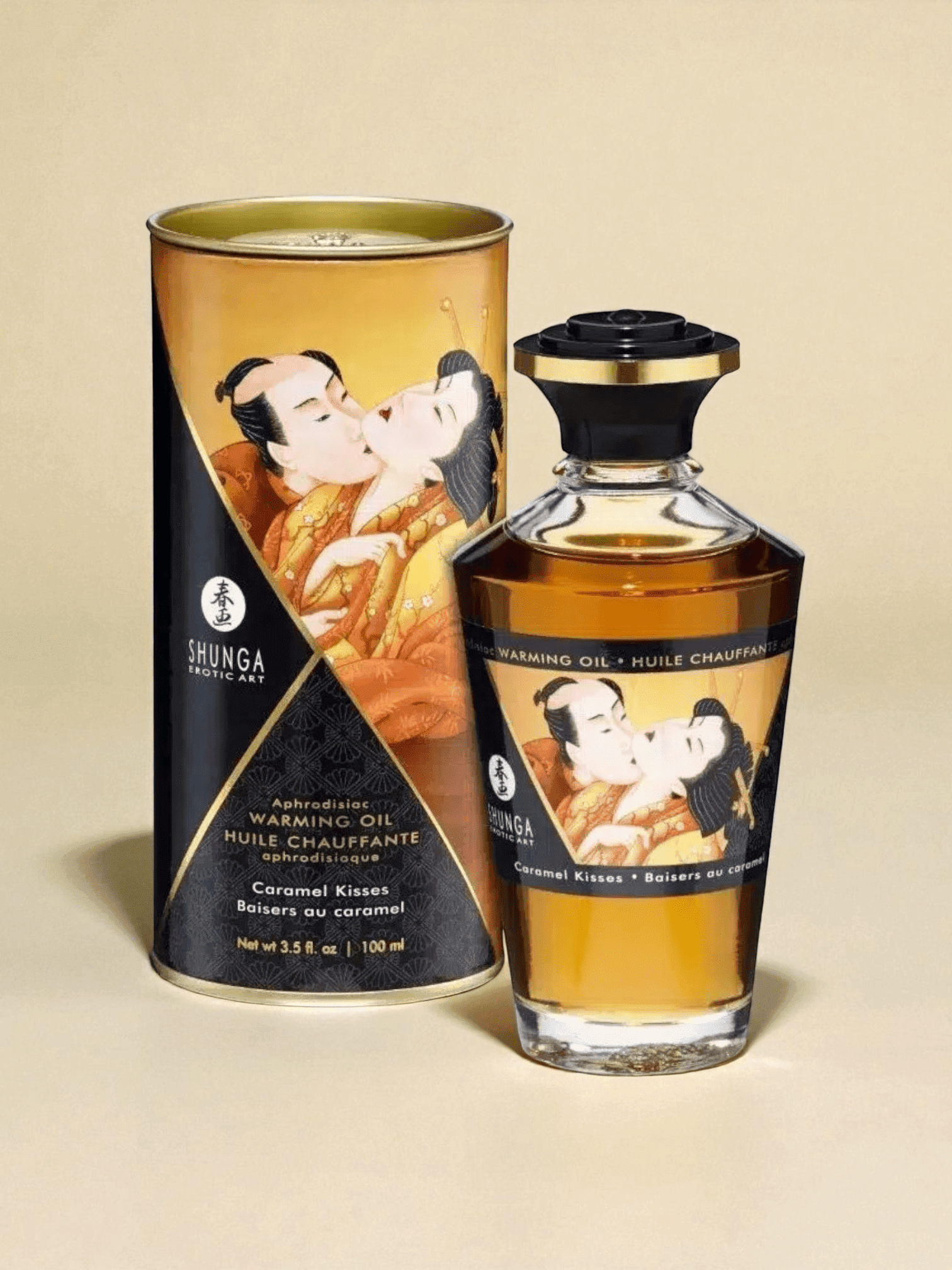 Shunga Huile Chauffante Aphrodisiaque Baisers au Caramel 100ml