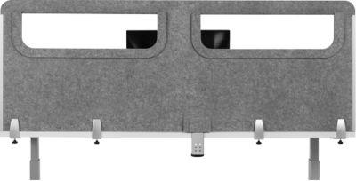Schreibtisch-Akustik-Trennwand BE Safety Screen Rückwand, mit Acrylfenster, Dicke 10 mm, B 1800 x H 600 mm, hellgrau