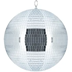 Relaxdays Discokugel, zum Aufhängen, für Decke, große Spiegelkugel, Party Deko, Mottoparty, Diskokugel Ø 30 cm, silber